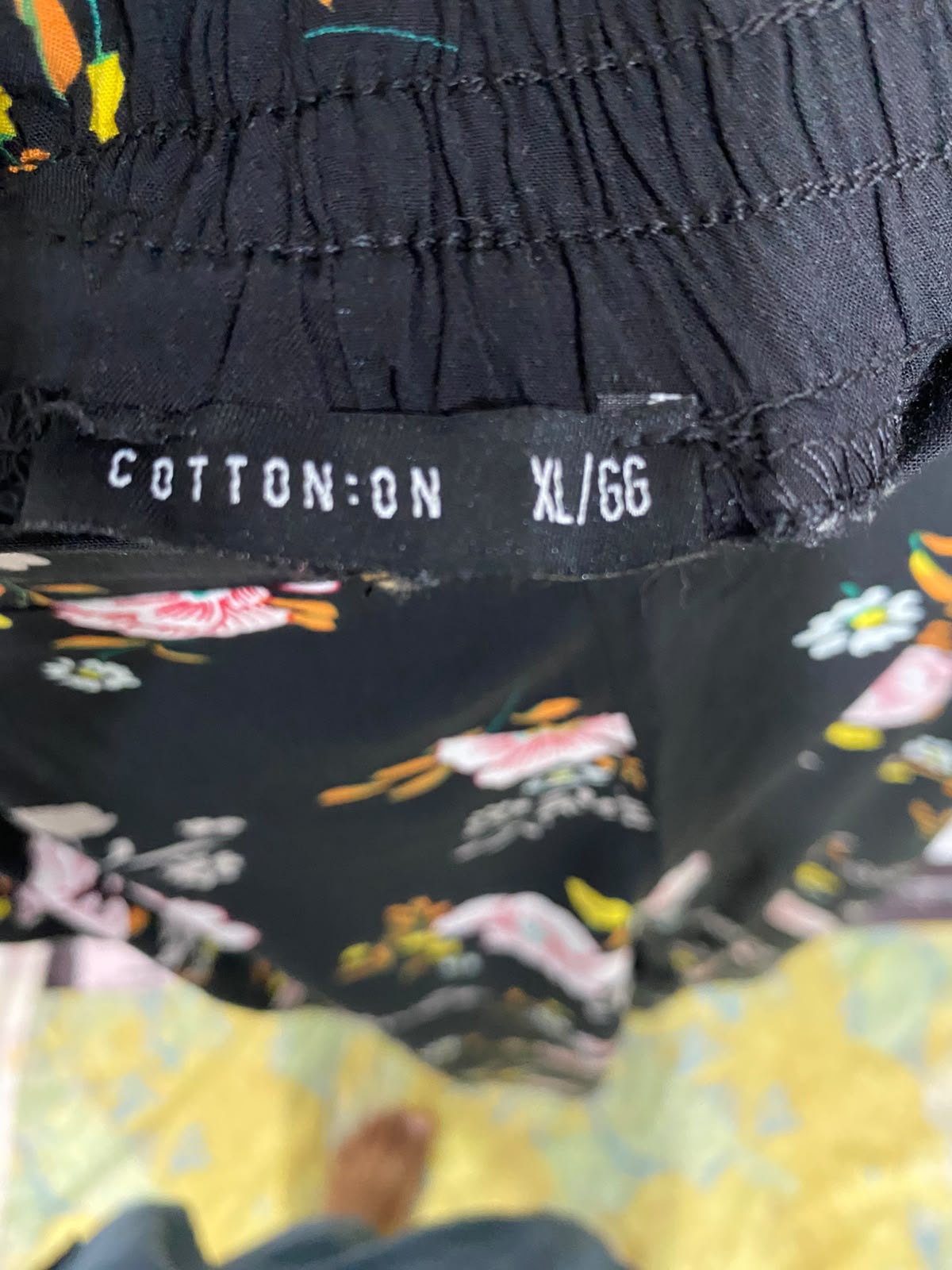 COTTON ON |XL| WAIST 34| A35| BLACK FLORAL PRINT HIGH-WAISTED WIDE-LEG PALAZZO PANTS