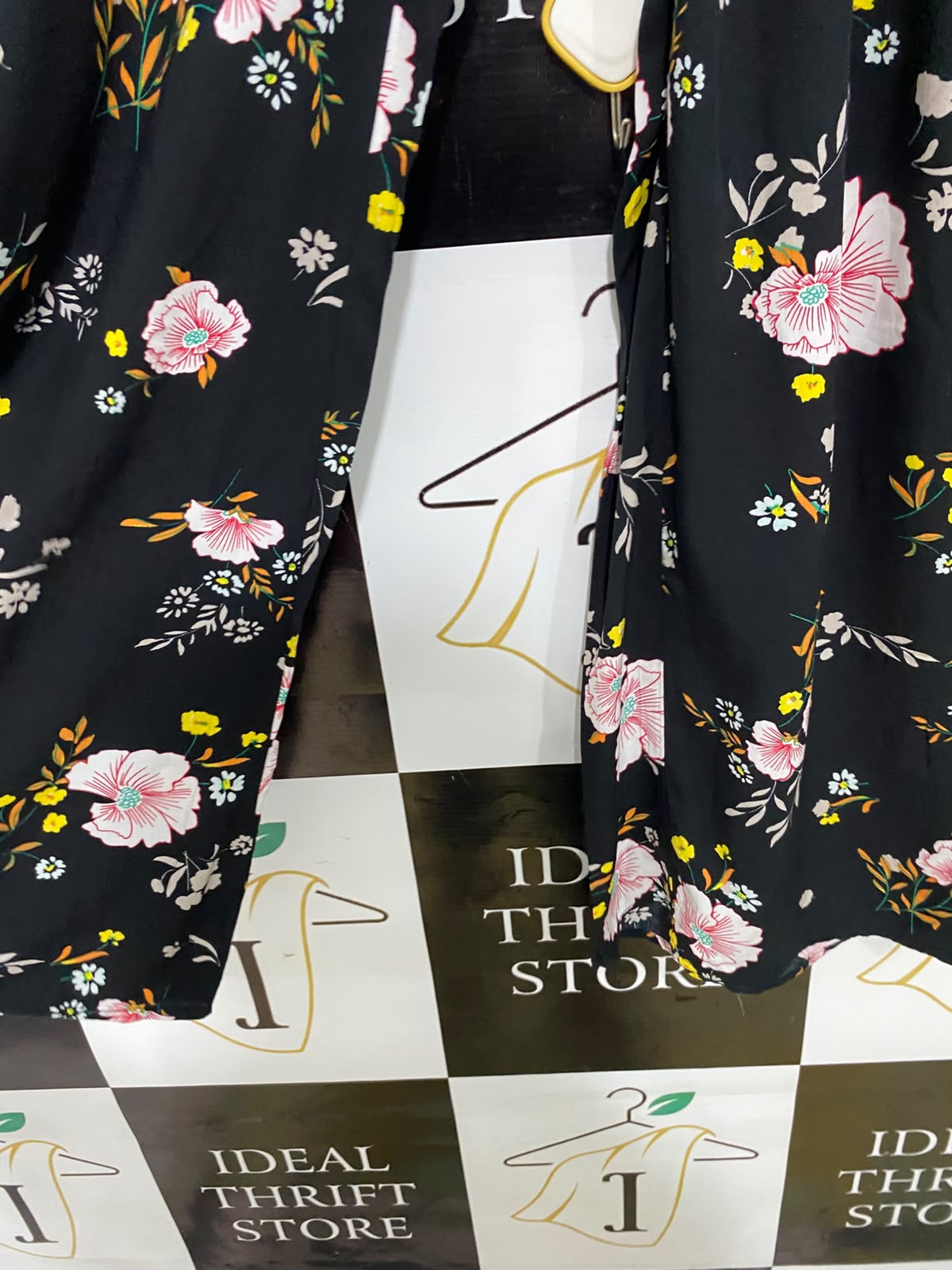 COTTON ON |XL| WAIST 34| A35| BLACK FLORAL PRINT HIGH-WAISTED WIDE-LEG PALAZZO PANTS