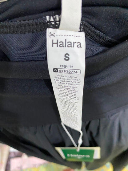 HALARA |S| WAIST 23| A35| BLACK HIGH-WAISTED PLEATED ACTIVEWEAR MAXI SKIRT