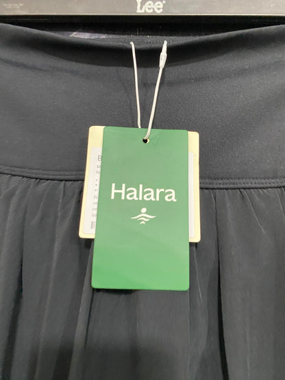 HALARA |S| WAIST 23| A35| BLACK HIGH-WAISTED PLEATED ACTIVEWEAR MAXI SKIRT
