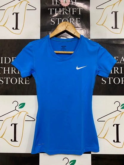 NIKE PRO |S| BUST 13| A35| BLUE DRI-FIT SHORT-SLEEVE ATHLETIC ACTIVEWEAR TOP