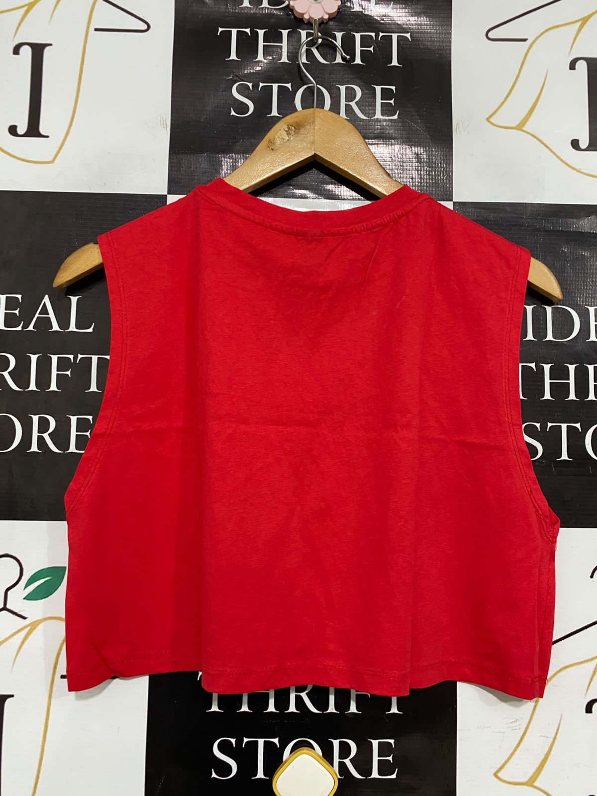 SHEIN |L| BUST 19| A35| RED BASIC SLEEVELESS CROP TANK TOP