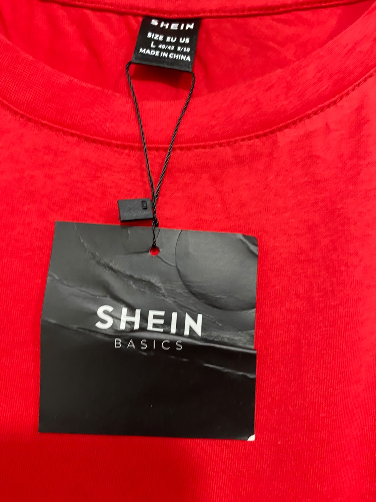 SHEIN |L| BUST 19| A35| RED BASIC SLEEVELESS CROP TANK TOP