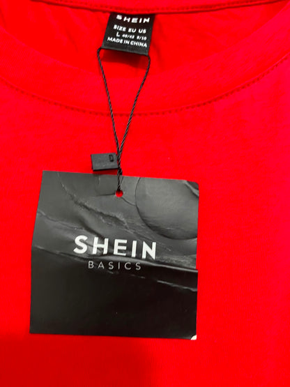 SHEIN |L| BUST 19| A35| RED BASIC SLEEVELESS CROP TANK TOP