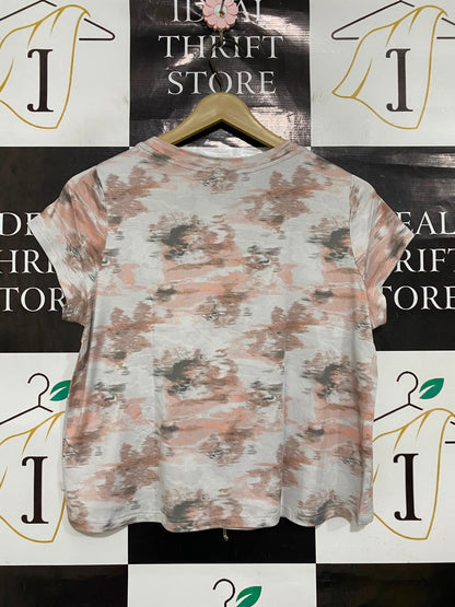 DANSKIN |M| BUST 19| A35| TIE-DYE PRINT "OH SO SOFT" ACTIVEWEAR SHORT-SLEEVE T-SHIRT