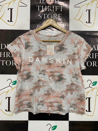 DANSKIN |M| BUST 19| A35| TIE-DYE PRINT "OH SO SOFT" ACTIVEWEAR SHORT-SLEEVE T-SHIRT