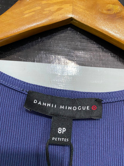 DANNI MINOGUE |S| BUST 13| A35| PETITE PURPLE RIBBED SQUARE-NECK LONG-SLEEVE TOP