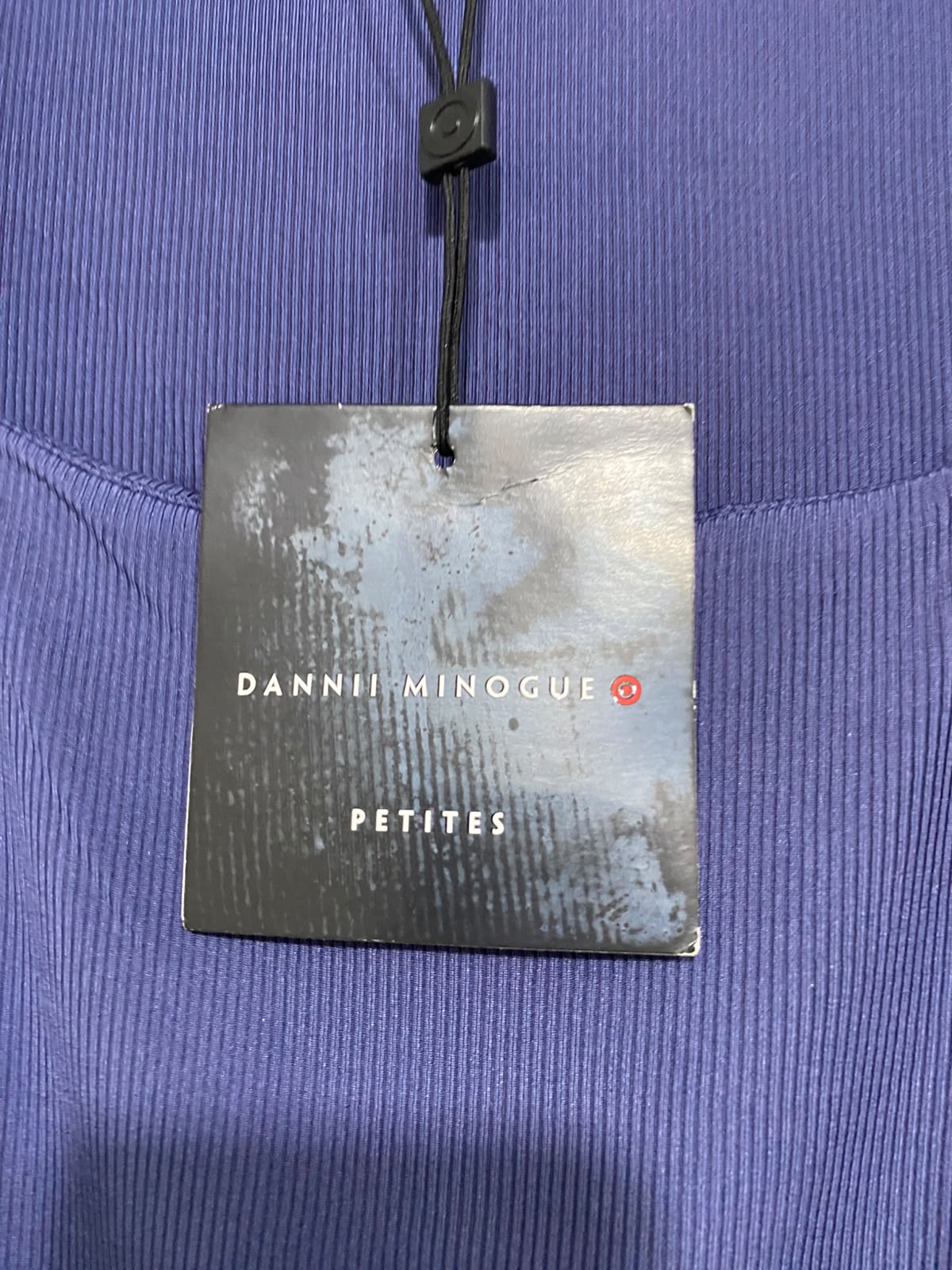 DANNI MINOGUE |S| BUST 13| A35| PETITE PURPLE RIBBED SQUARE-NECK LONG-SLEEVE TOP