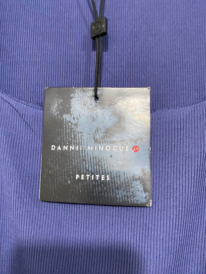 DANNI MINOGUE |S| BUST 13| A35| PETITE PURPLE RIBBED SQUARE-NECK LONG-SLEEVE TOP