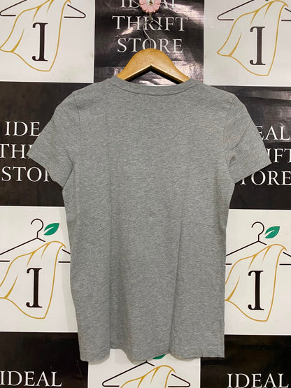 TOMMY HILFIGER |XS| BUST 16| A35| GREY EMBROIDERED LOGO COTTON T-SHIRT