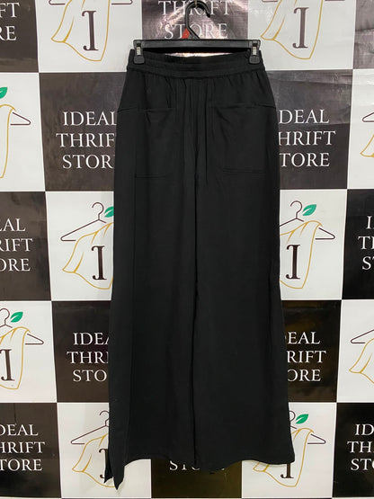 LULULEMON |XS| WAIST 24| BLACK HIGH-WAISTED DRAWSTRING WIDE-LEG ACTIVEWEAR PANTS WITH HEM SLITS