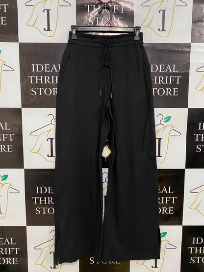 LULULEMON |XS| WAIST 24| BLACK HIGH-WAISTED DRAWSTRING WIDE-LEG ACTIVEWEAR PANTS WITH HEM SLITS