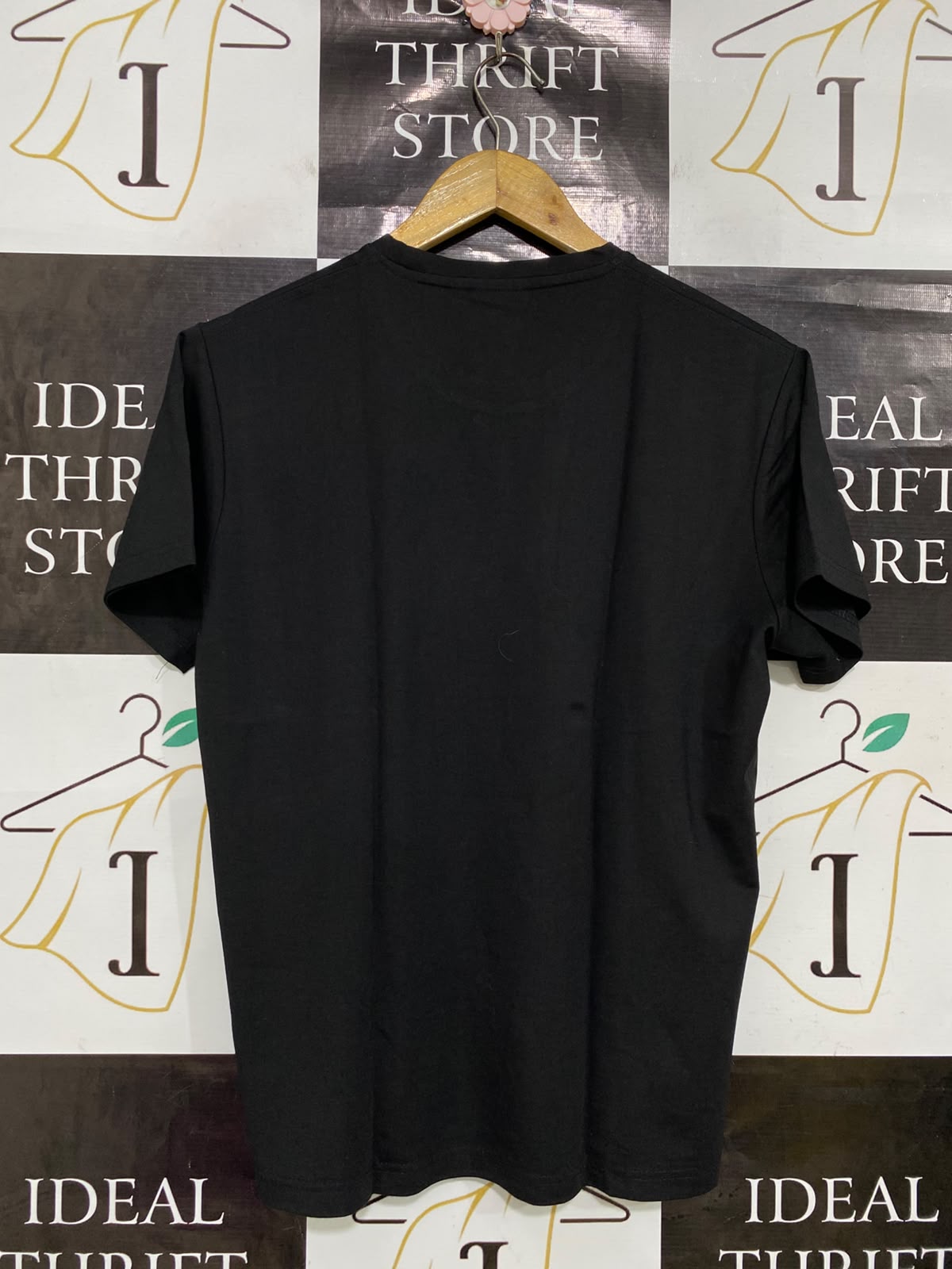 ARMANI EXCHANGE |L| BUST 19| A35| BLACK MINIMALIST LOGO COTTON T-SHIRT