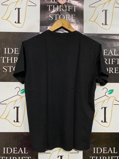 ARMANI EXCHANGE |L| BUST 19| A35| BLACK MINIMALIST LOGO COTTON T-SHIRT