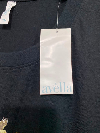 AVELLA |XL| BUST 22| A35| BLACK "LOS ANGELES 1986" EAGLE-PRINT COTTON T-SHIRT