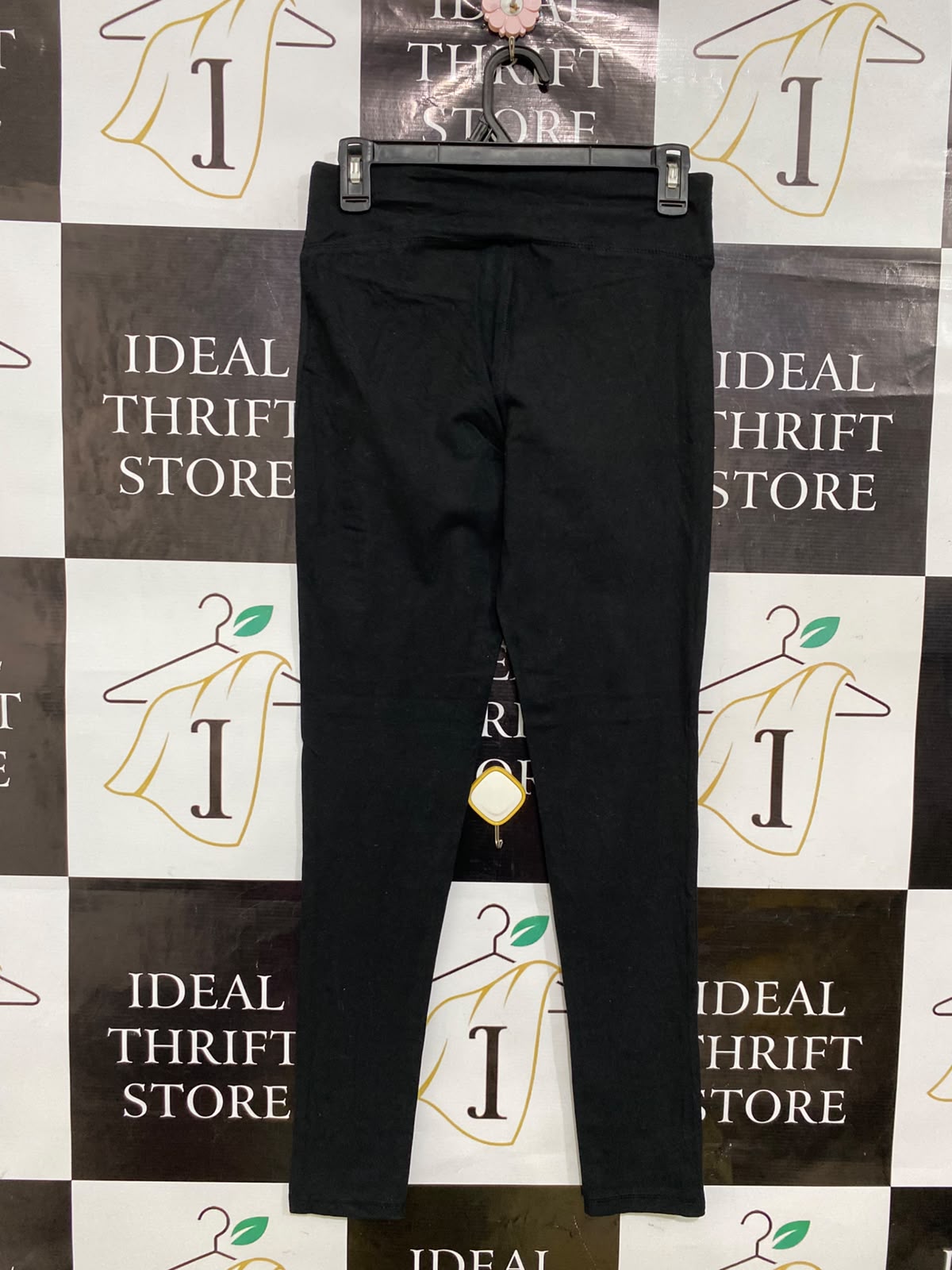 ACTIVE & CO |S| WAIST 26| A34| BLACK HIGH-WAISTED PERFORMANCE ACTIVEWEAR LEGGINGS WITH HOT PINK WAISTBAND