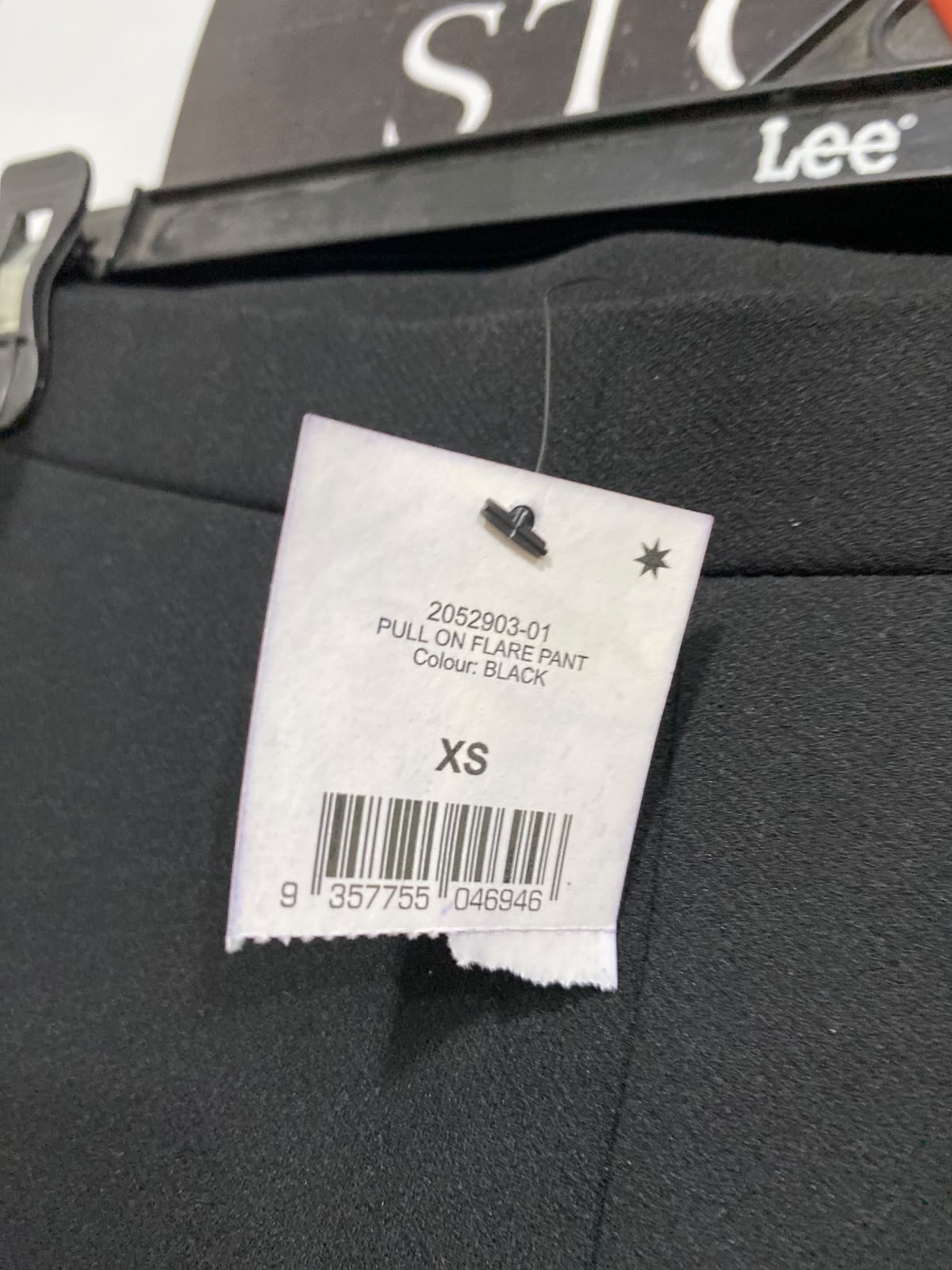 COTTON ON |XS| WAIST 26| A34| BLACK HIGH-WAISTED STRETCH FLARE TROUSERS