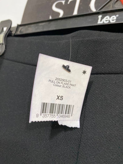 COTTON ON |XS| WAIST 26| A34| BLACK HIGH-WAISTED STRETCH FLARE TROUSERS