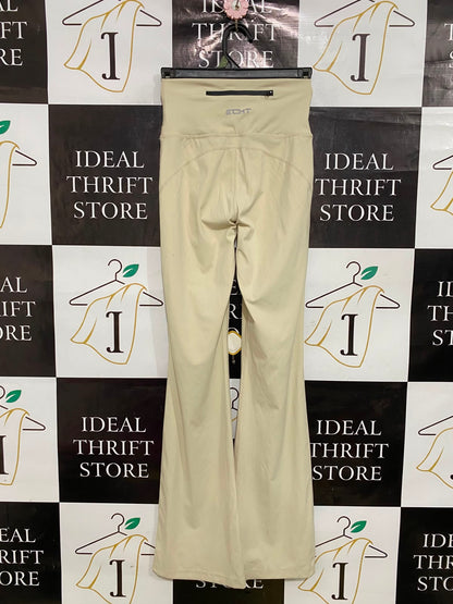 ECHT |S| WAIST 22| A34| BEIGE HIGH-WAISTED PERFORMANCE STRETCH FLARE PANTS