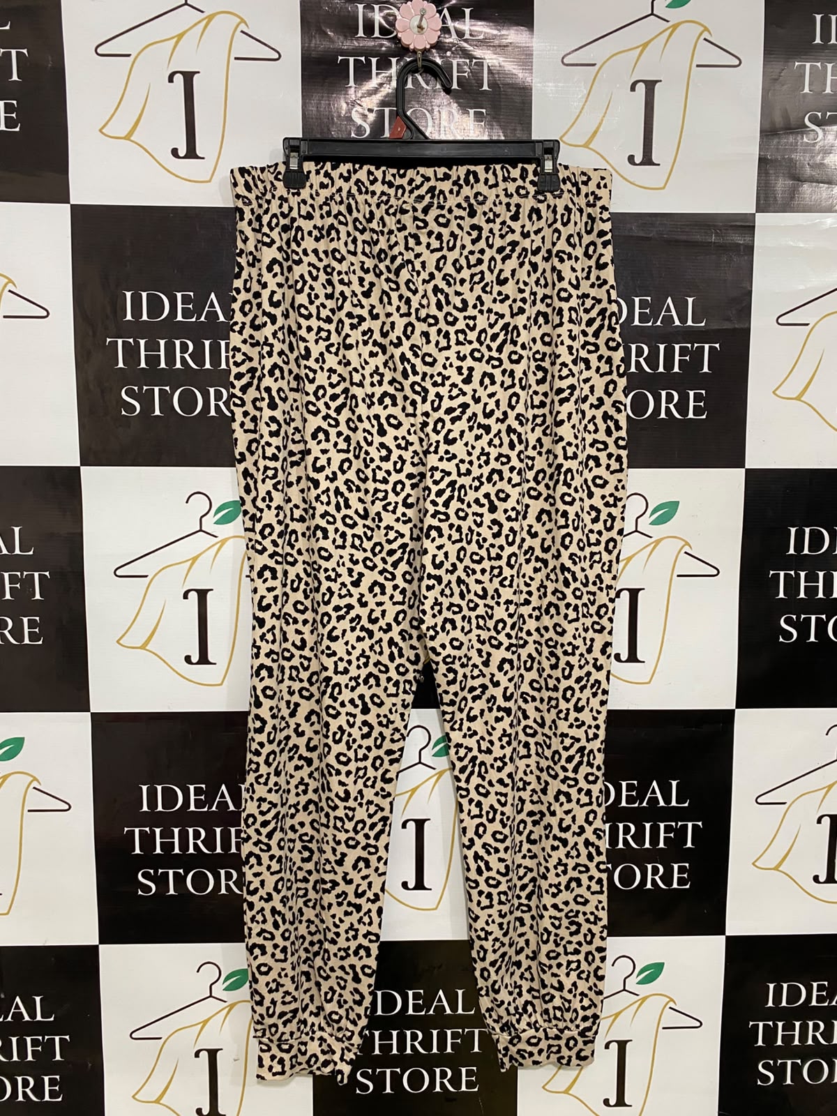 NEW LOOK |XL| WAIST 34| A34| LEOPARD PRINT HIGH-WAISTED STRETCH JOGGER LOUNGE PANTS
