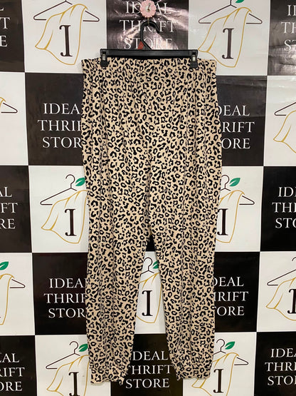 NEW LOOK |XL| WAIST 34| A34| LEOPARD PRINT HIGH-WAISTED STRETCH JOGGER LOUNGE PANTS