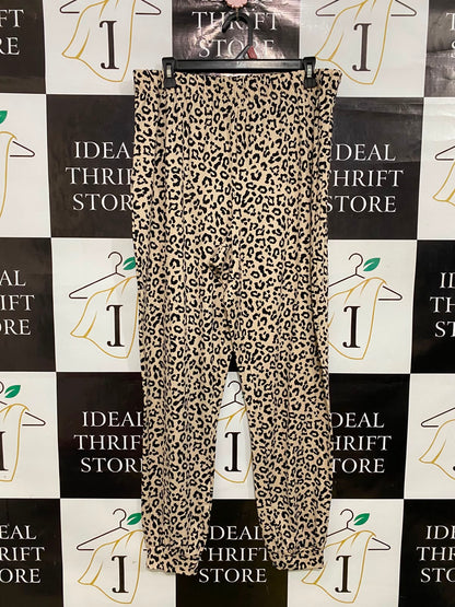 NEW LOOK |XL| WAIST 34| A34| LEOPARD PRINT HIGH-WAISTED STRETCH JOGGER LOUNGE PANTS