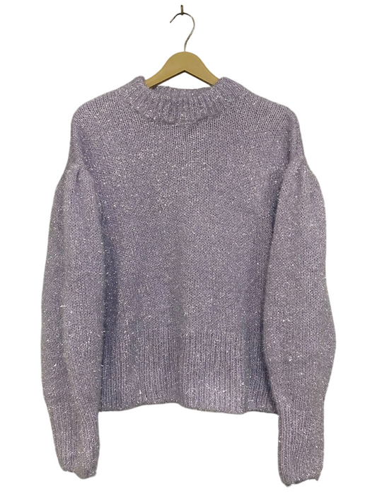 H&M |S| BUST 22| A36| LAVENDER SPARKLE METALLIC MOCK-NECK LONG-SLEEVE SWEATER