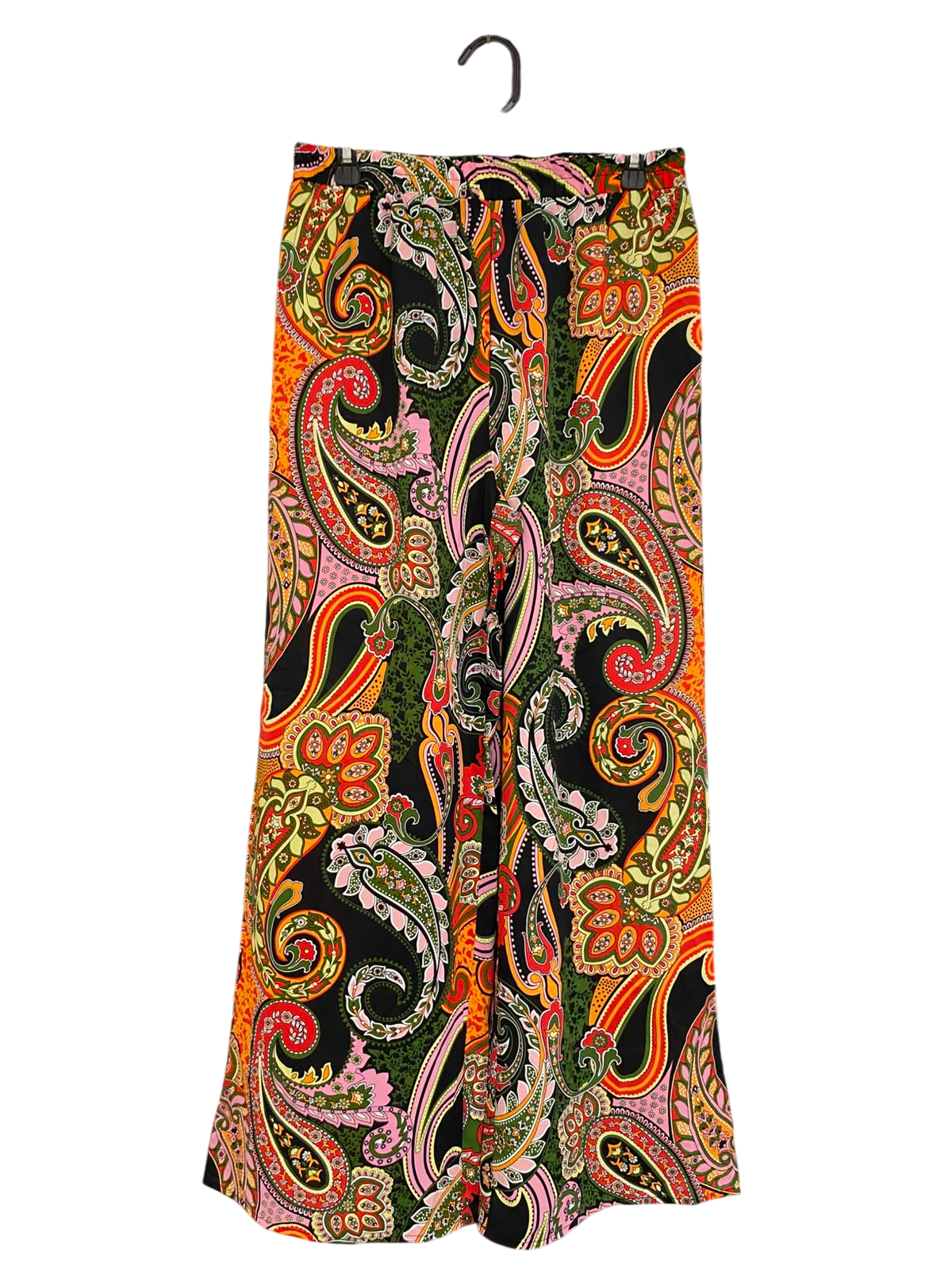 SHEIN |L| WAIST 28| A36| MULTICOLOR PAISLEY-PRINT BOHO HIGH-WAISTED WIDE-LEG PALAZZO PANTS