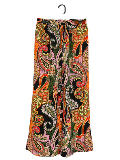 SHEIN |L| WAIST 28| A36| MULTICOLOR PAISLEY-PRINT BOHO HIGH-WAISTED WIDE-LEG PALAZZO PANTS