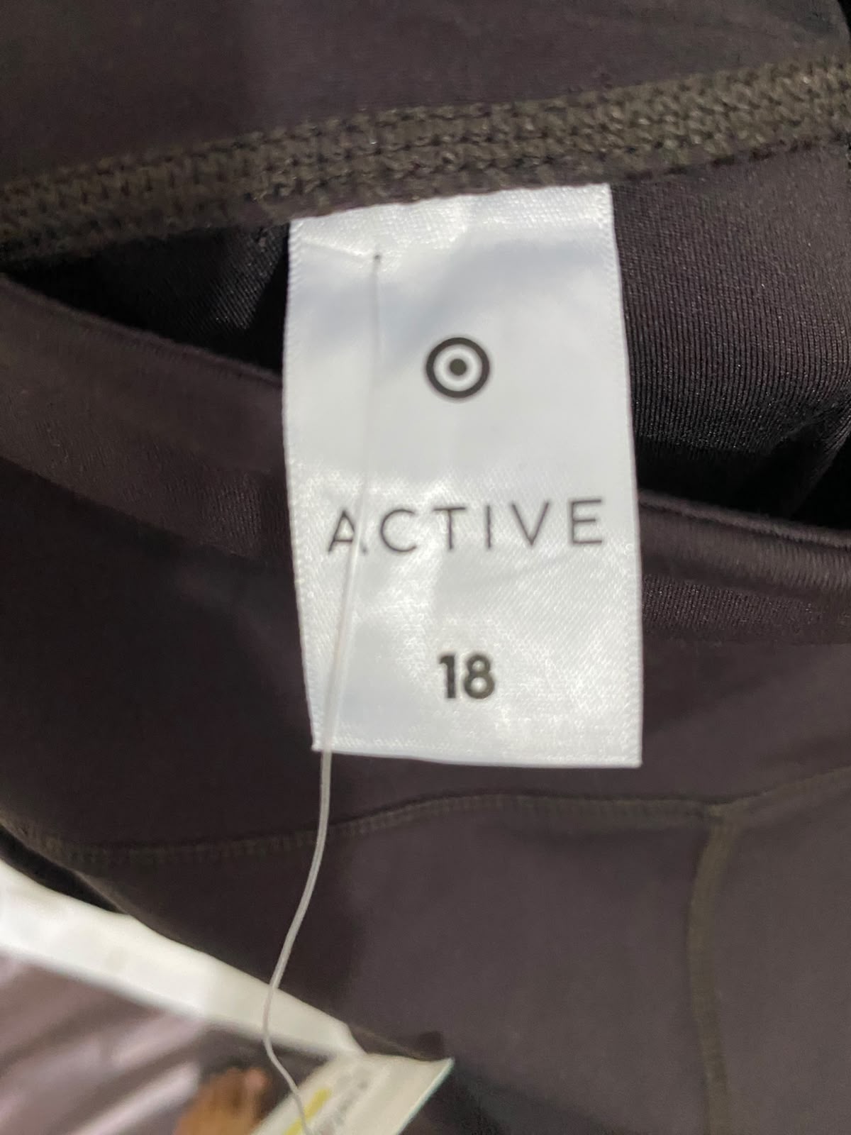 TARGET ACTIVE |XL| WAIST 32| A36| DARK BROWN HIGH-WAISTED PERFORMANCE ACTIVEWEAR LEGGINGS WITH SIDE POCKETS
