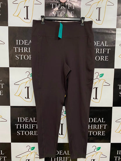 TARGET ACTIVE |XL| WAIST 32| A36| DARK BROWN HIGH-WAISTED PERFORMANCE ACTIVEWEAR LEGGINGS WITH SIDE POCKETS