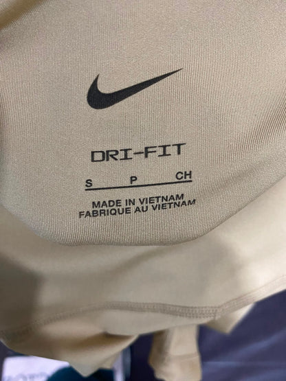 NIKE |S| WAIST 24| A36| BEIGE HIGH-WAISTED PERFORMANCE STRETCH LEGGINGS WITH SWOOSH LOGO
