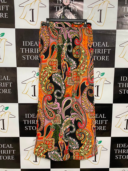 SHEIN |L| WAIST 28| A36| MULTICOLOR PAISLEY-PRINT BOHO HIGH-WAISTED WIDE-LEG PALAZZO PANTS