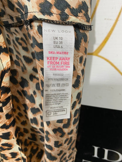 NEW LOOK |S| WAIST 26| A36| LEOPARD PRINT HIGH-WAISTED SLIP MIDI SKIRT