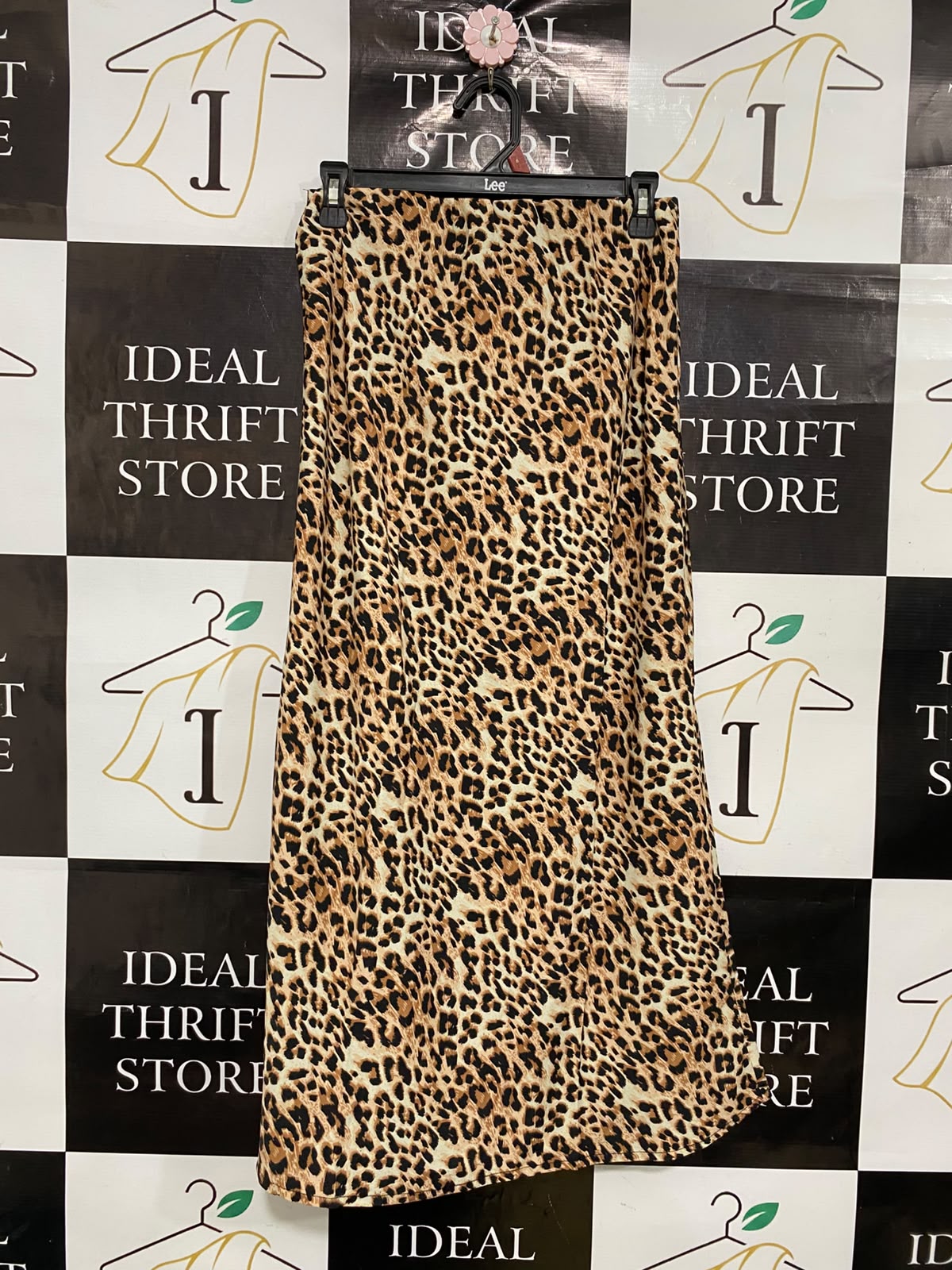 NEW LOOK |S| WAIST 26| A36| LEOPARD PRINT HIGH-WAISTED SLIP MIDI SKIRT