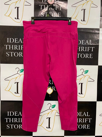 REPREVE |L| WAIST 32| A36| MAGENTA HIGH-WAISTED PERFORMANCE ACTIVEWEAR LEGGINGS WITH SIDE POCKETS