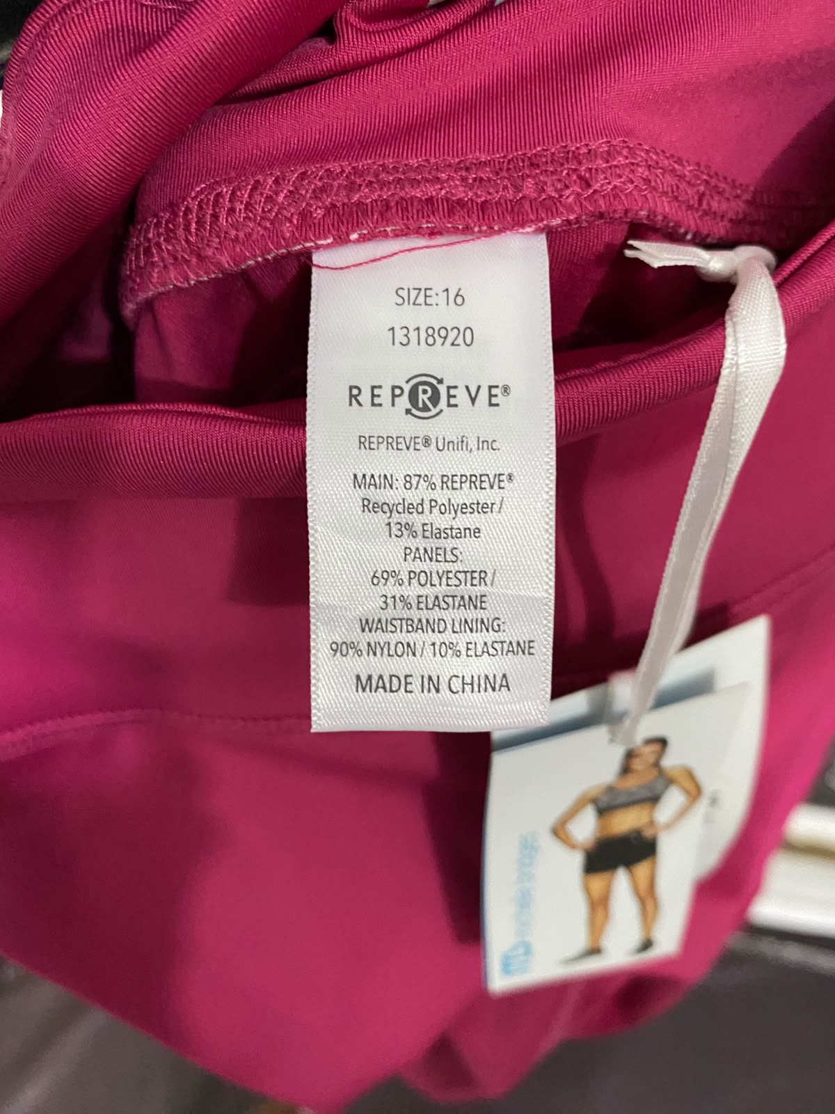 REPREVE |L| WAIST 32| A36| MAGENTA HIGH-WAISTED PERFORMANCE ACTIVEWEAR LEGGINGS WITH SIDE POCKETS