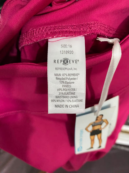 REPREVE |L| WAIST 32| A36| MAGENTA HIGH-WAISTED PERFORMANCE ACTIVEWEAR LEGGINGS WITH SIDE POCKETS