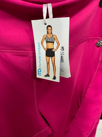 REPREVE |L| WAIST 32| A36| MAGENTA HIGH-WAISTED PERFORMANCE ACTIVEWEAR LEGGINGS WITH SIDE POCKETS