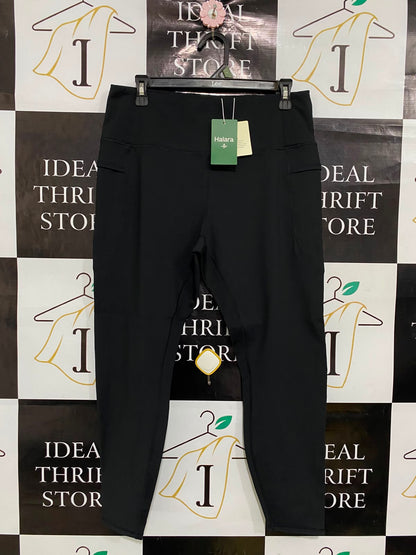 HALARA |L| WAIST 30| A36| BLACK HIGH-WAISTED PERFORMANCE ACTIVEWEAR LEGGINGS WITH SIDE POCKETS