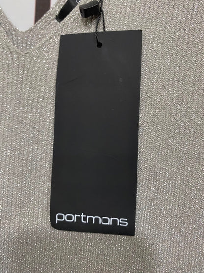 PORTMANS |XS| BUST 12| A36| SILVER METALLIC SHIMMER V-NECK KNIT TANK TOP