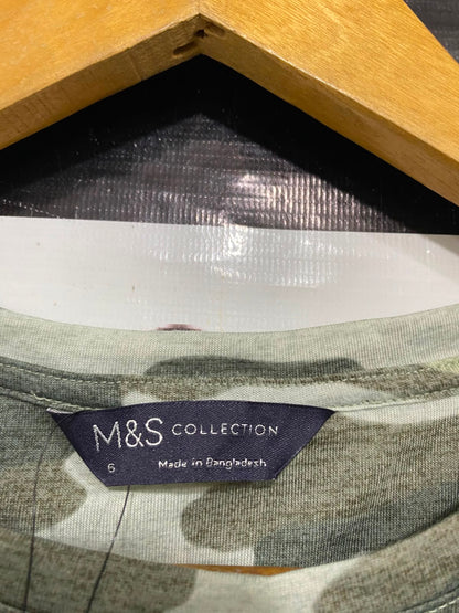 M&S |S| BUST 17| A36| CAMOUFLAGE PRINT CREW-NECK SLEEVELESS TANK TOP