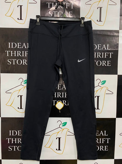 NIKE |L| WAIST 30| A36| BLACK PERFORMANCE-STRETCH DRAWSTRING LEGGINGS