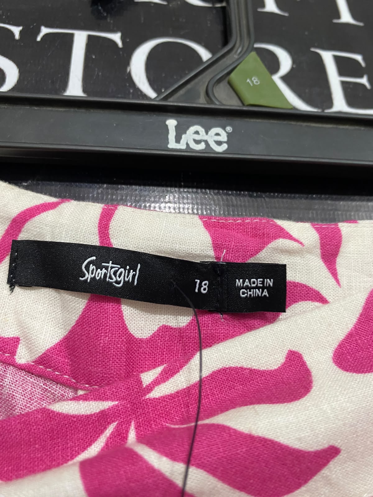 SPORTS GIRL |XL| WAIST 34| A36| HOT PINK & BEIGE ABSTRACT FLORAL PRINT WIDE-LEG LINEN TROUSERS