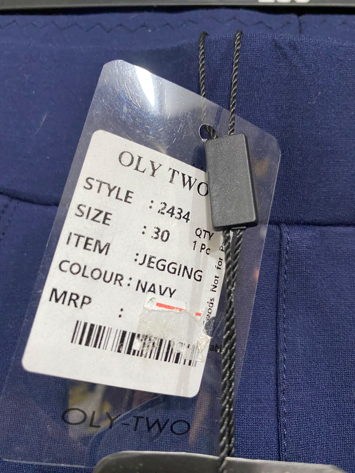 OLY TWO |M| WAIST 28| A36| NAVY BLUE PERFORMANCE-STRETCH SIDE-STRIPE LEGGINGS