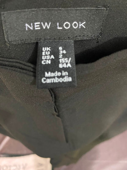 NEW LOOK |S| WAIST 26| A36| BLACK HIGH-RISE TAILORED PLEATED TROUSERS
