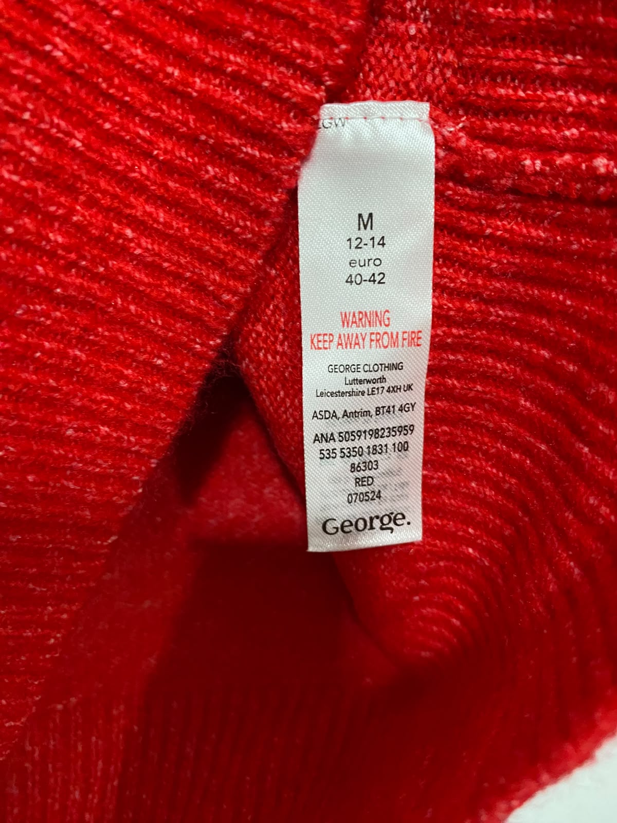 GEORGE |M| BUST 21| A36| RED GOLD SEQUIN REINDEER FESTIVE LONG-SLEEVE KNIT SWEATER