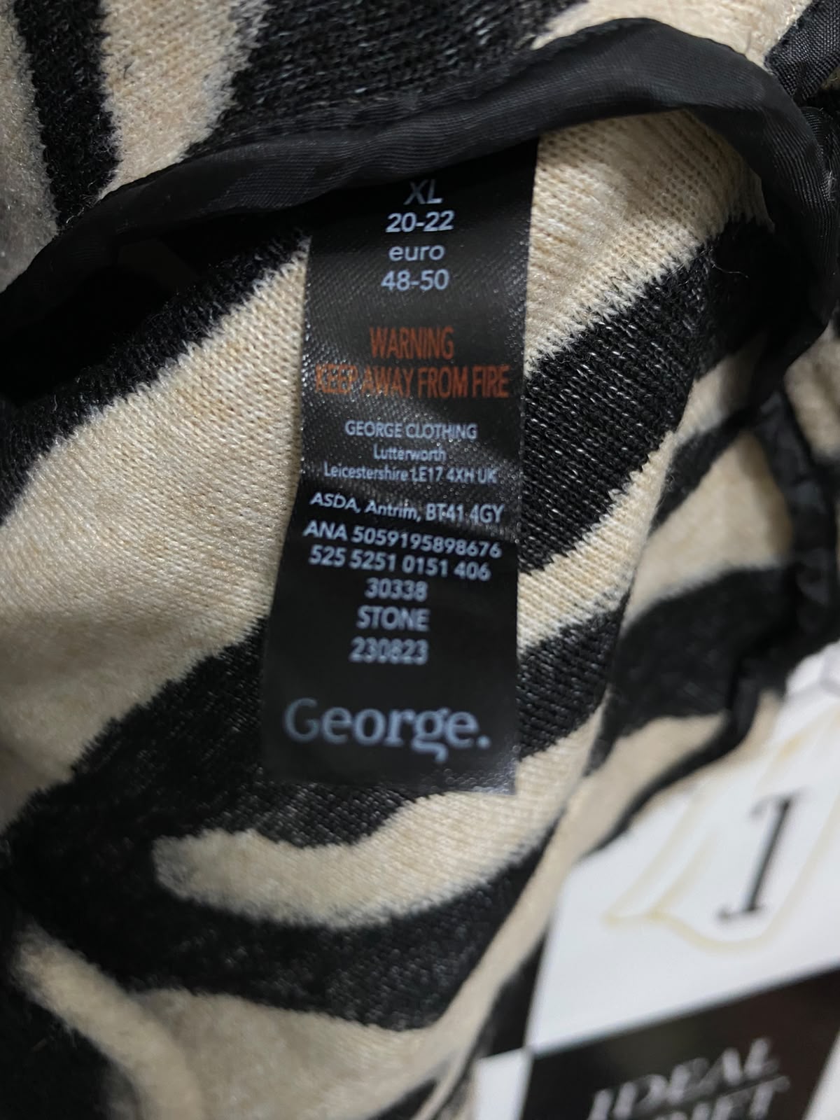 GEORGE |XL| BUST 25| A36| BEIGE & BLACK ZEBRA PRINT FLUFFY SHACKET OVERSIZED BUTTON-UP COAT