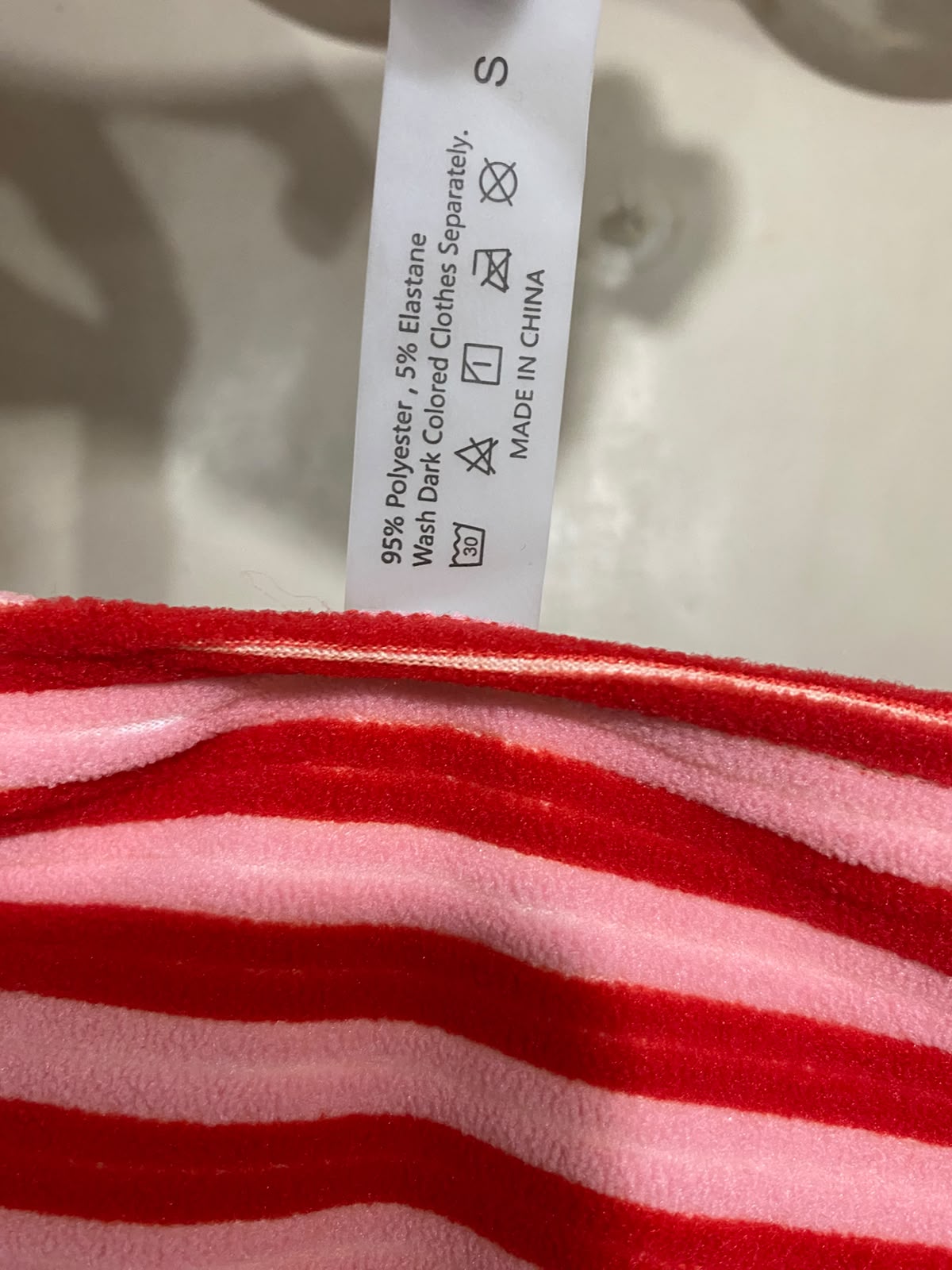 |S| A36| RED & PINK STRIPED HIGH-WAISTED TWO-PIECE SWIMSUIT