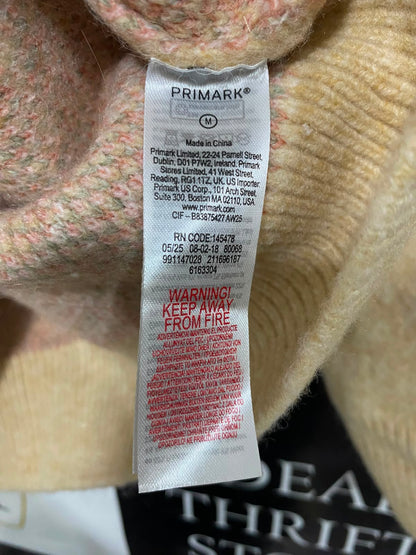 PRIMARK |M| BUST 23| A35| BEIGE CHERRY BLOSSOM INTARSIA KNIT CREW-NECK SWEATER